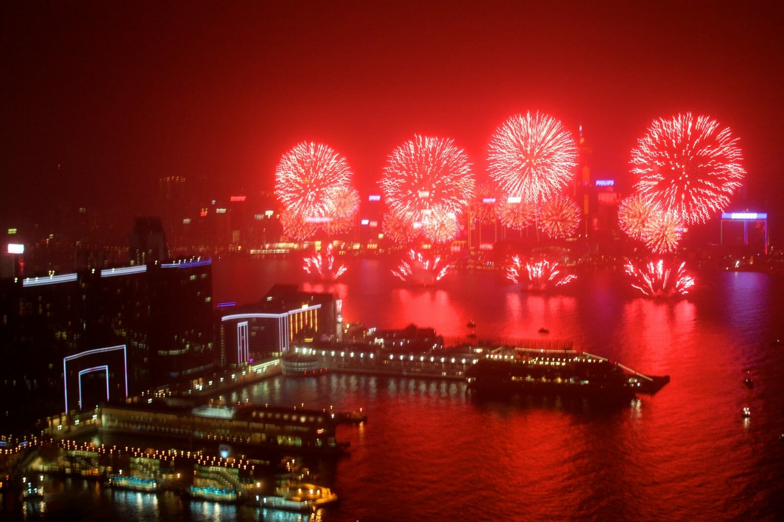 chinese new year fireworks schedule hong kong