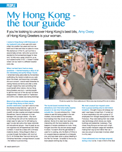 Expat parent magazine featuring tour guide Amy Overy of Hong Kong Greeters.