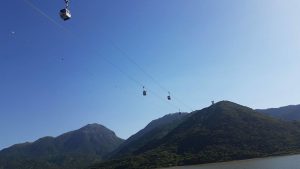 Cable car ride to visit Tian Tan Buddha on Lantau Island on private tour with Hong Kong Greeters.