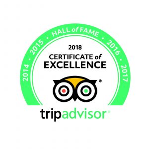 2019 Certificate of Excellence and Trip Advisor Hall of Fame badge for Hong Kong Greeters.