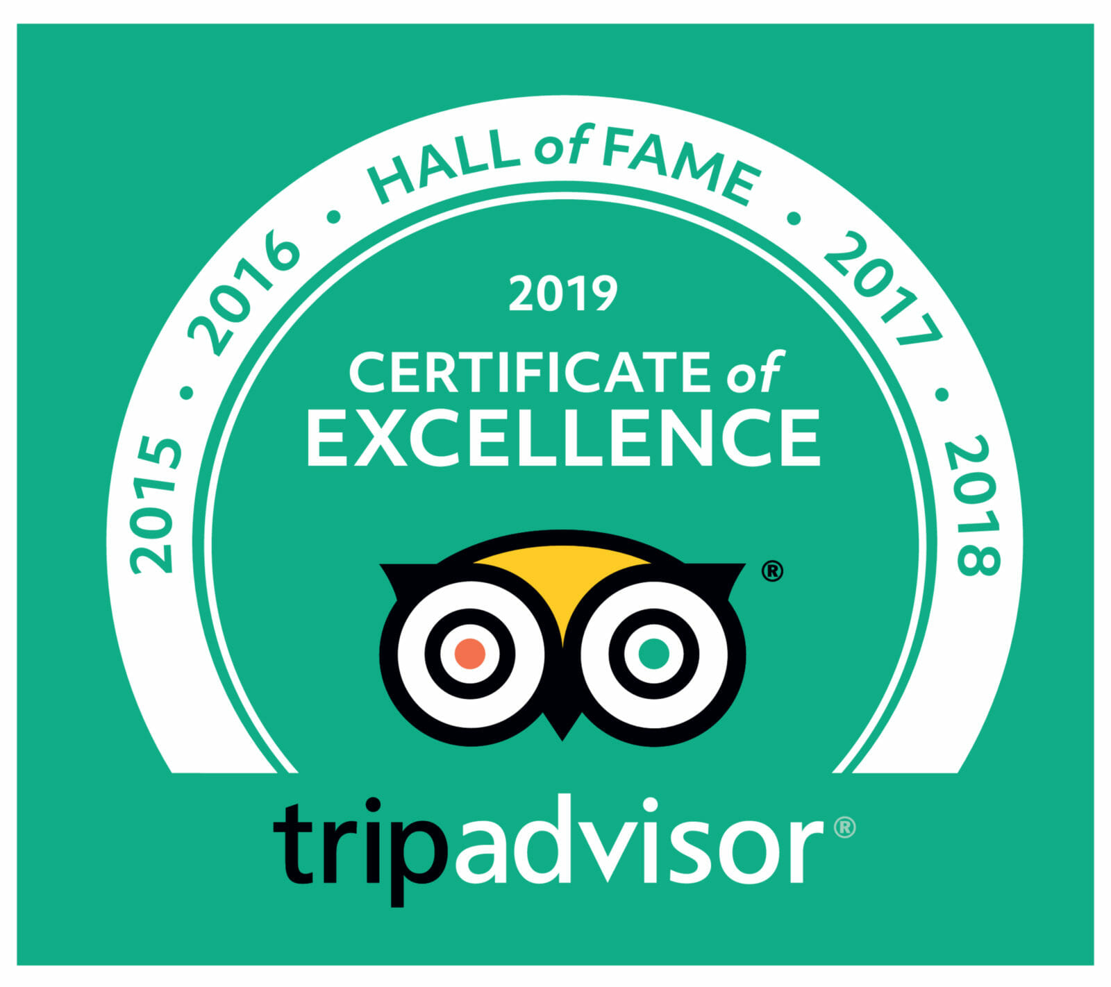 2019 Certificate of Excellence Trip Advisor Hall of Fame for Hong Kong Greeters