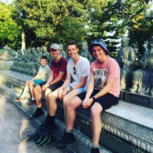 Family tour at Ten Thousand Buddhas Monastery, Shatin.