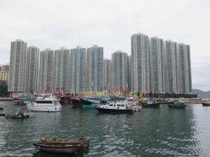 Boats and buildings Hong Kong.