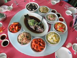 Nine Big Feast lunch at Rainbow Seafood Restaurant Lamma Island, Hong Kong.