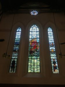 North Windows in stained glass at St. John's cathedral Hong Kong