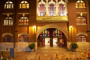 Western market hong kong with coloured windows