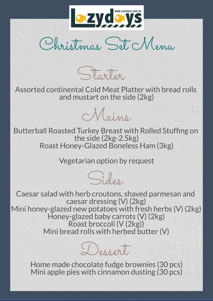 Christmas cruise menu 2021