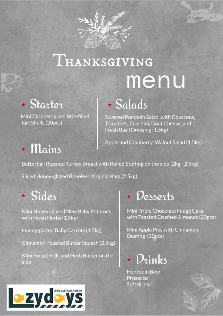 Thanksgiving cruise menu 2021