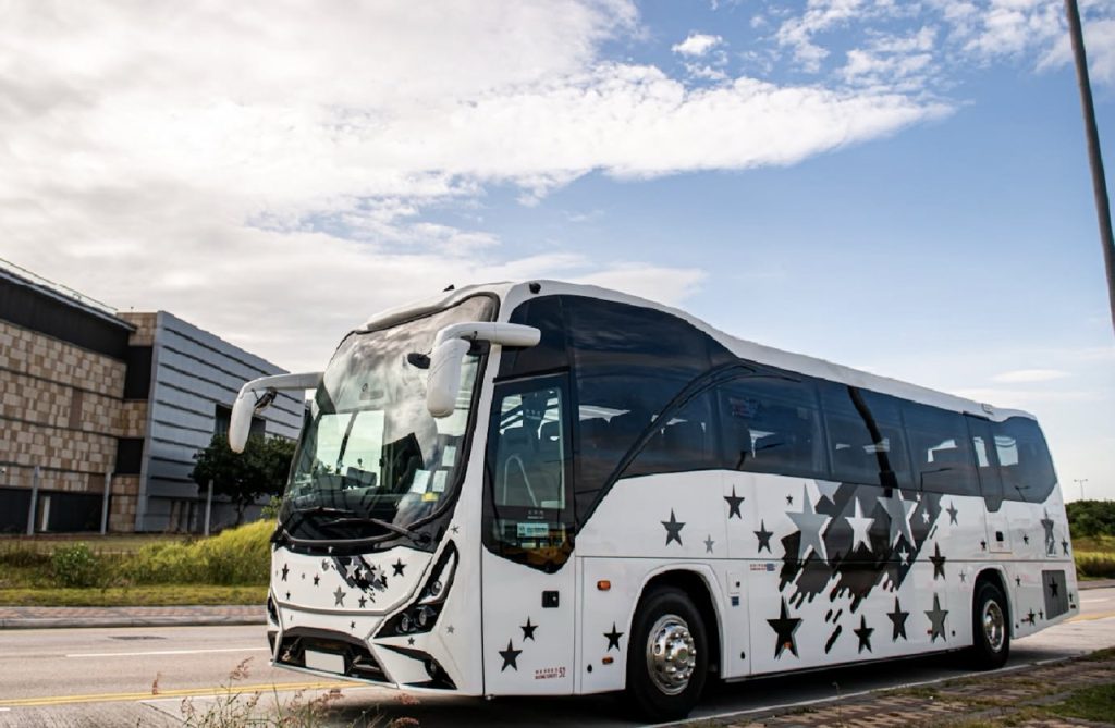 Large private charter coach for group tours and sightseeing in Hong Kong