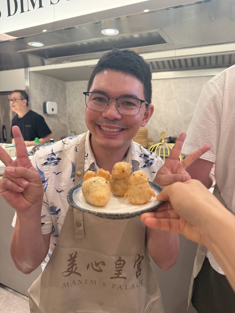 Hong Kong food tour guide Stephen serving freshly made dim sum